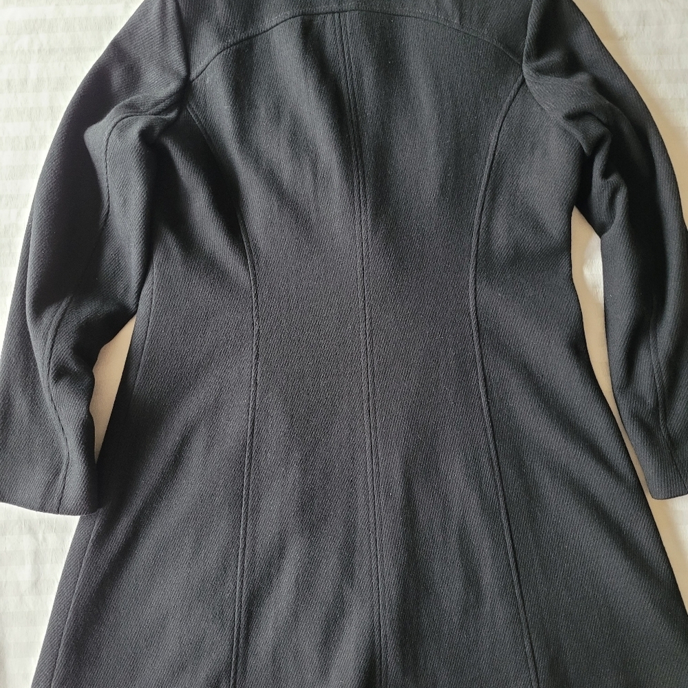 LIZ CLAIBORNE Elegant Black Double-Breasted Women's Coat - Picture 8 of 16